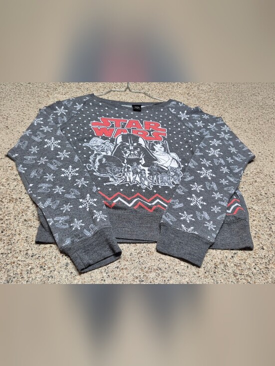 Star Wars Sweaters - Star Wars Holiday Graphic Sweatshirt Fair Isle Darth Vader Snowflakes M